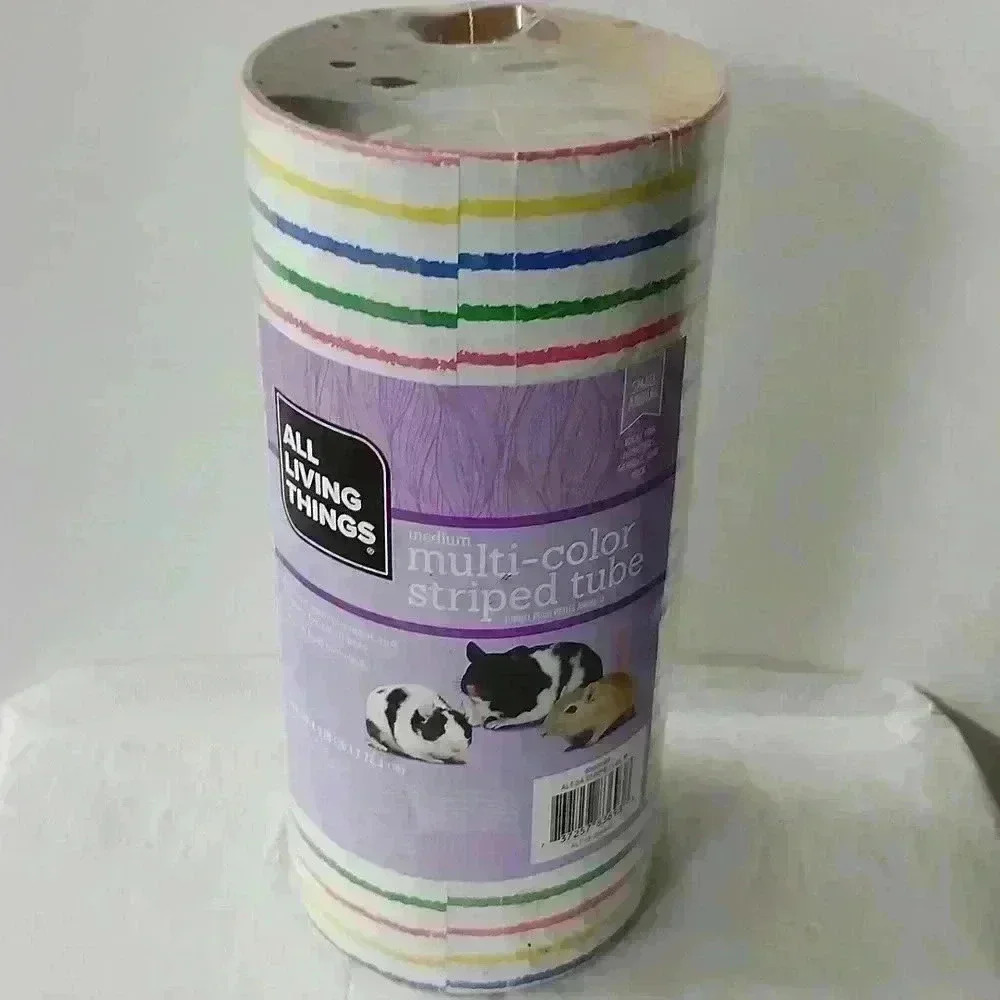 "All living things" medium multicolor striped tube NEW